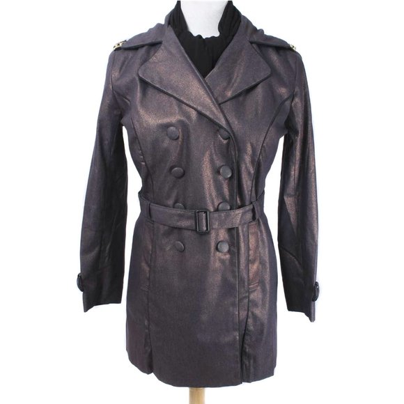 Sharif Jackets & Blazers - SHARIF Metallic Embellished Belted Trench Coat NWT